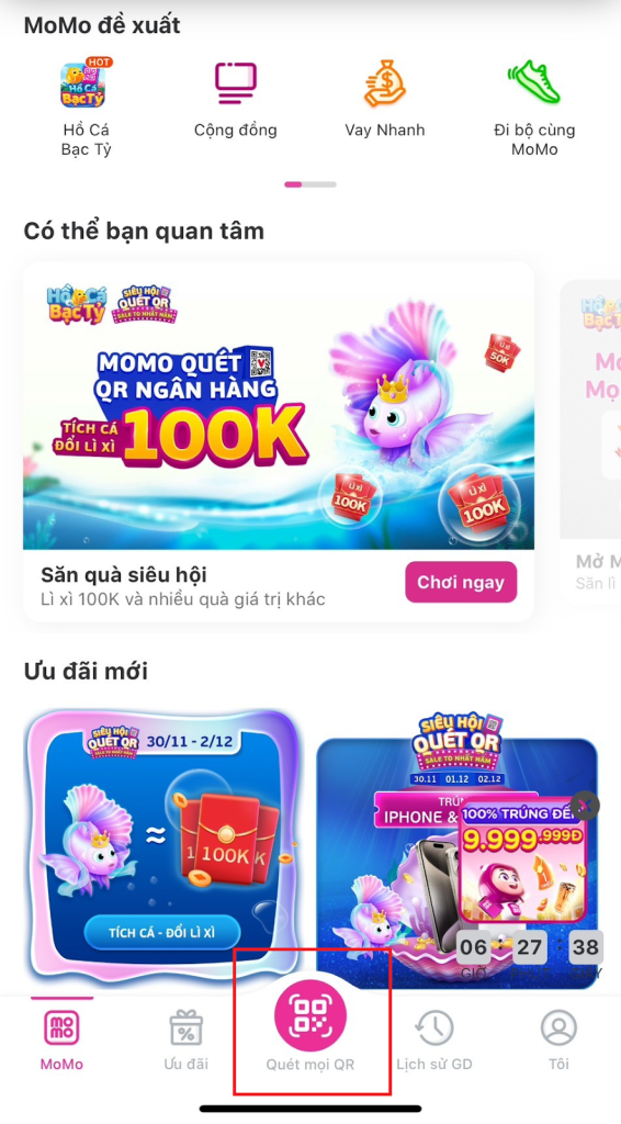 quét QR Momo